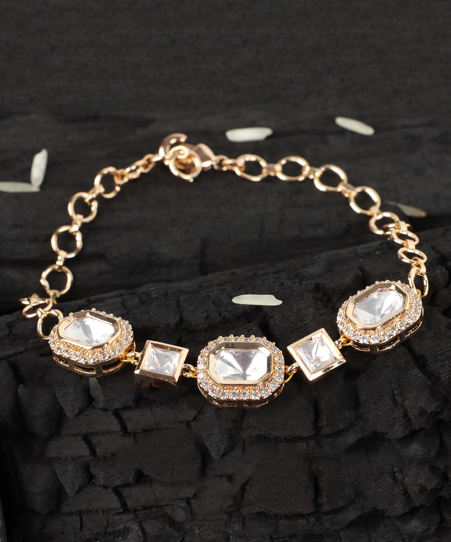 Polki Elegance Gold Bracelet