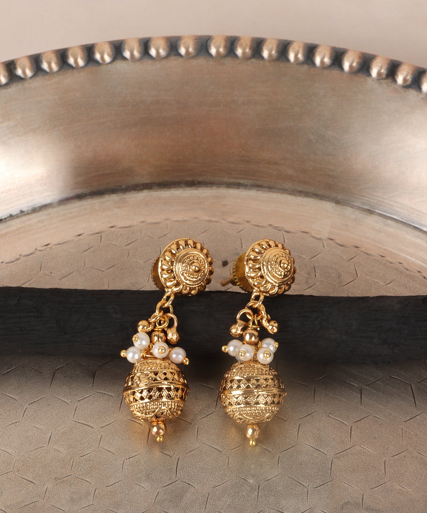 Heritage Gold & Pearl Jhumkas