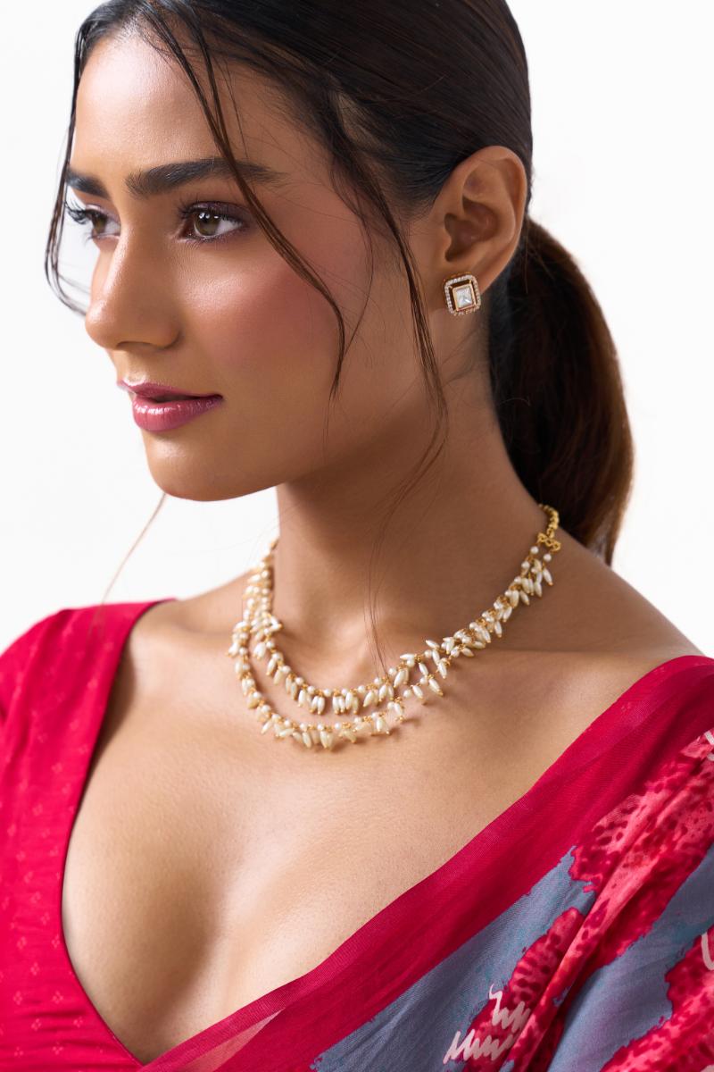 Emerald-Cut Polki Stud Earrings