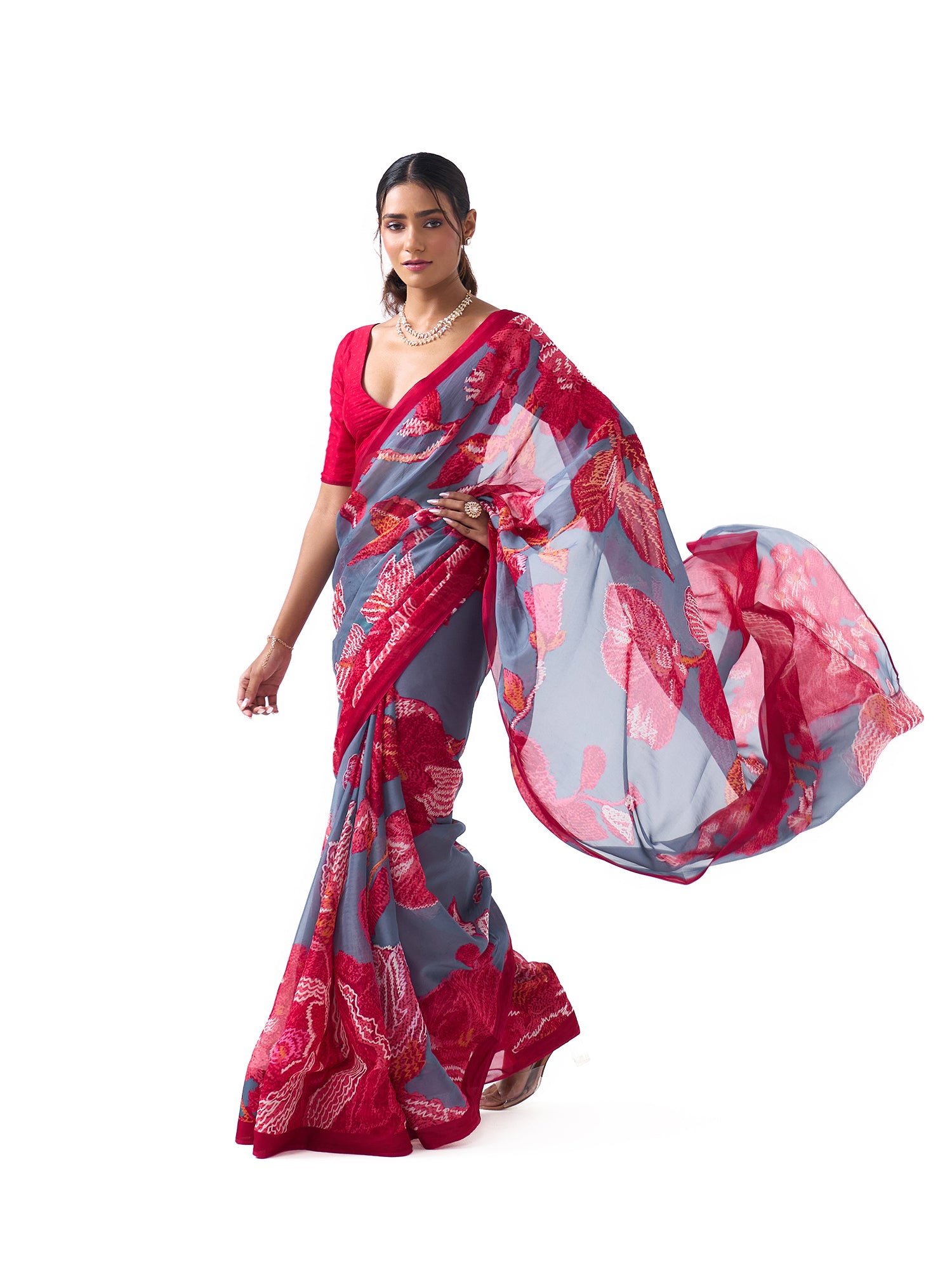Nyra Blue Blossom Saree