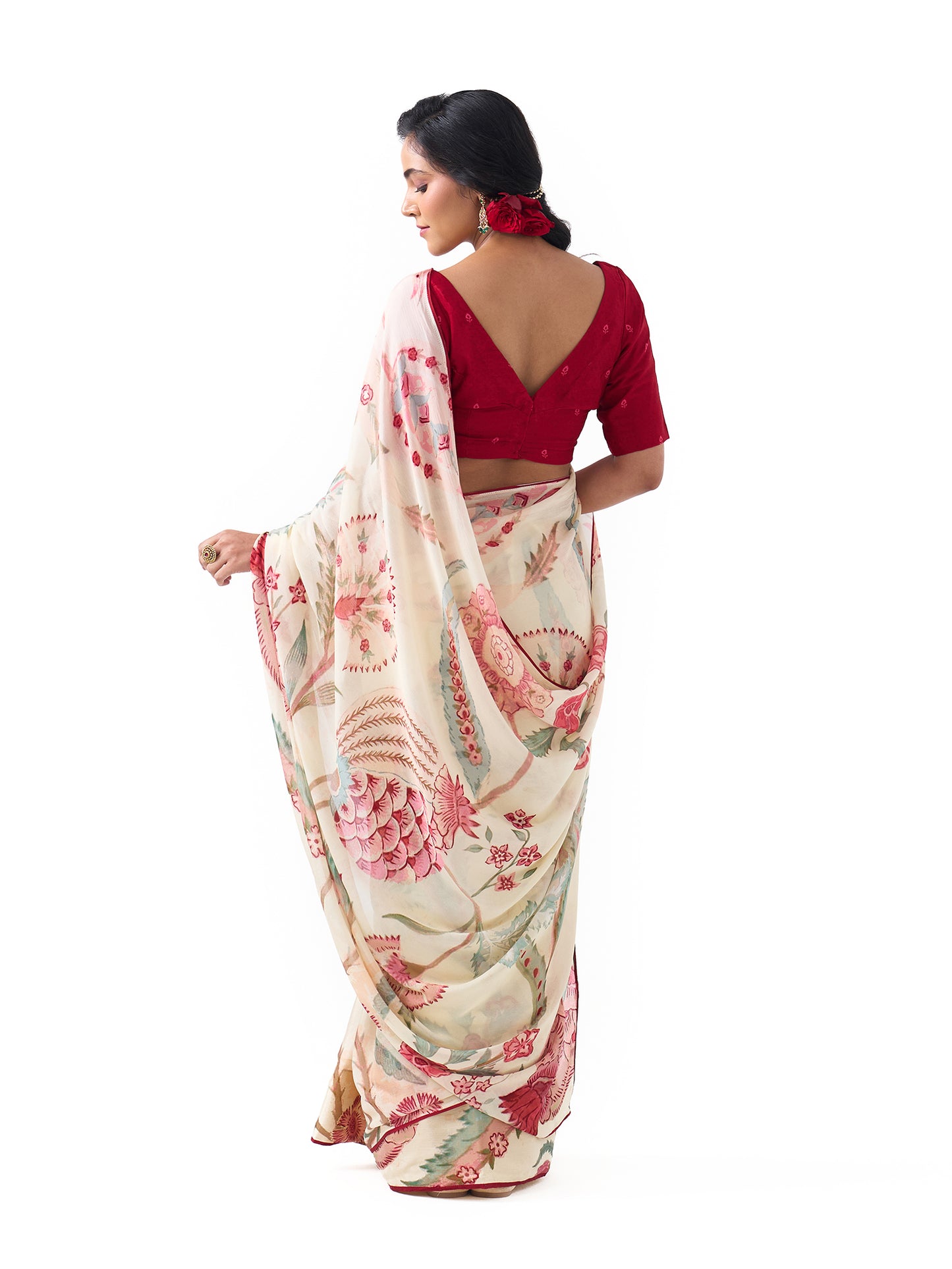 Inaayat Creme Tree of Life Saree
