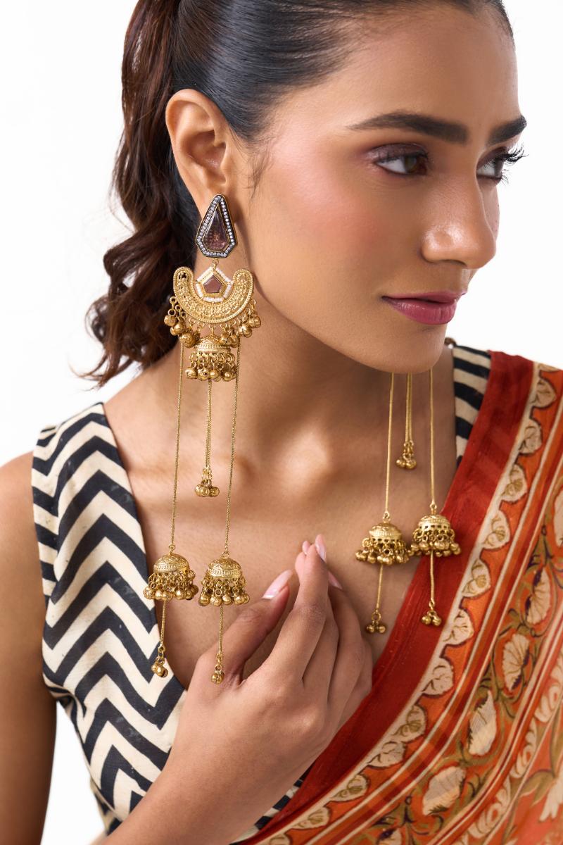 Traditional Ruby Layered Chandbali