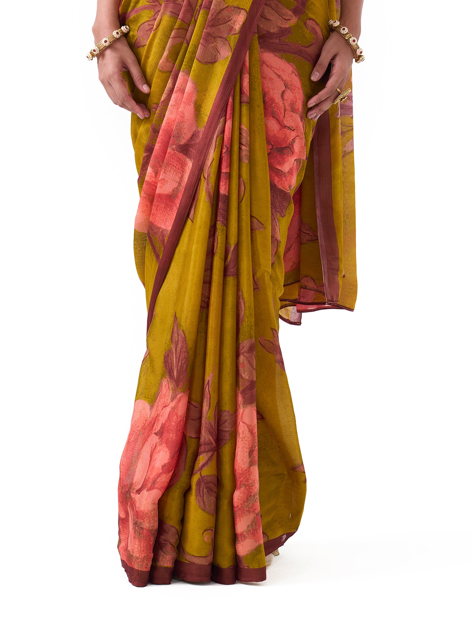 Sia Mustard Floral Saree