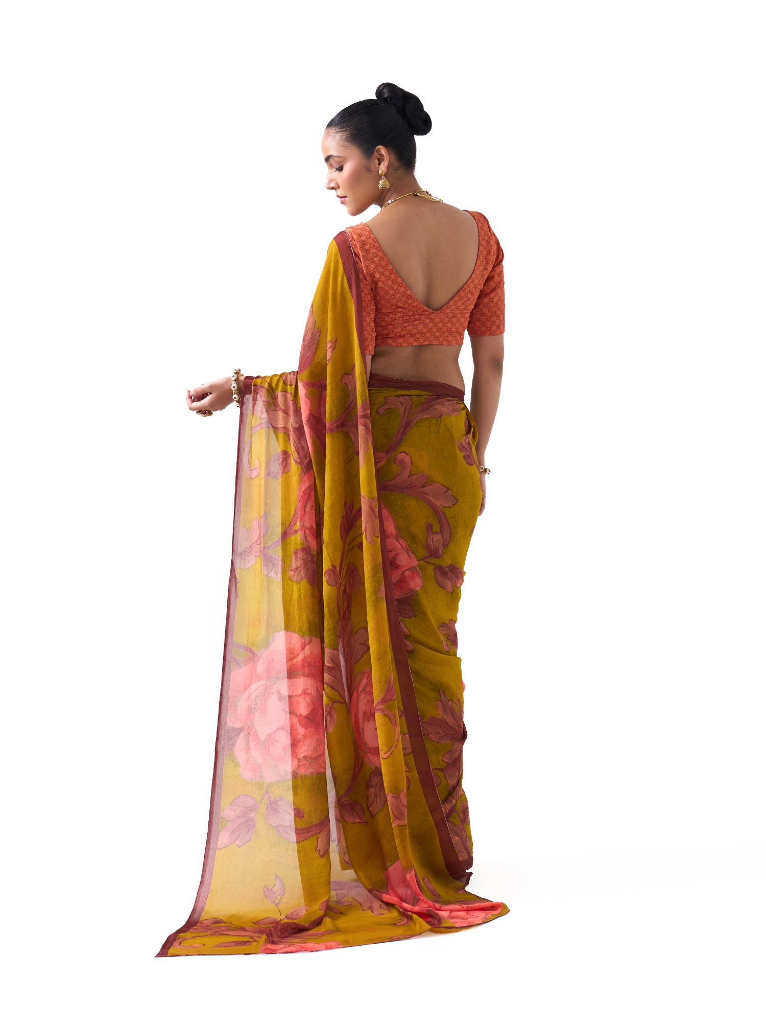 Sia Mustard Floral Saree
