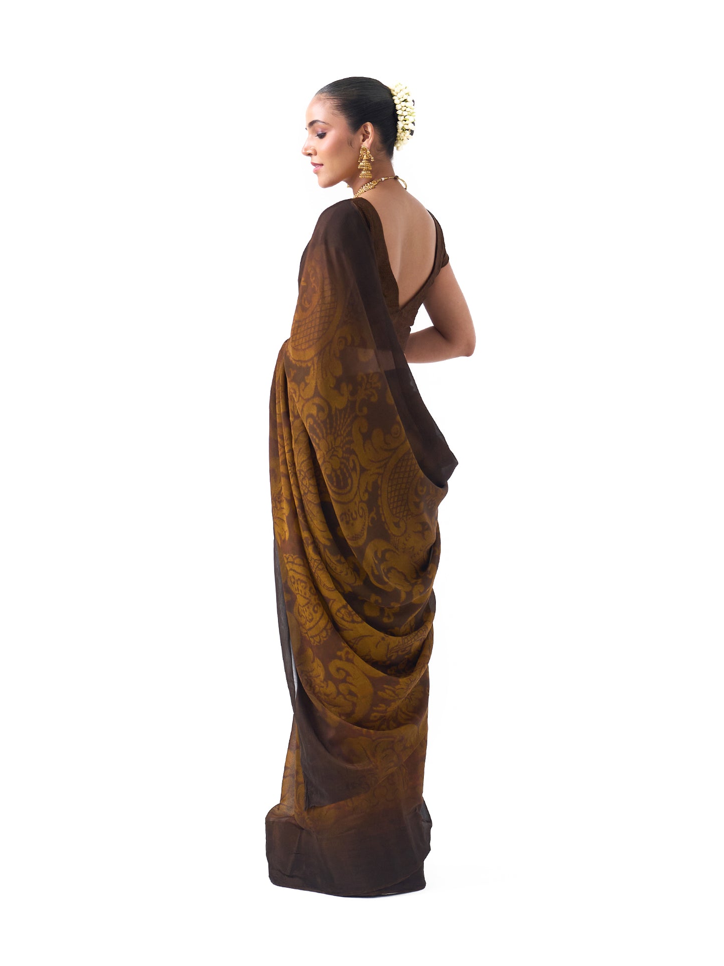 Diya Olive Green Ombre Saree
