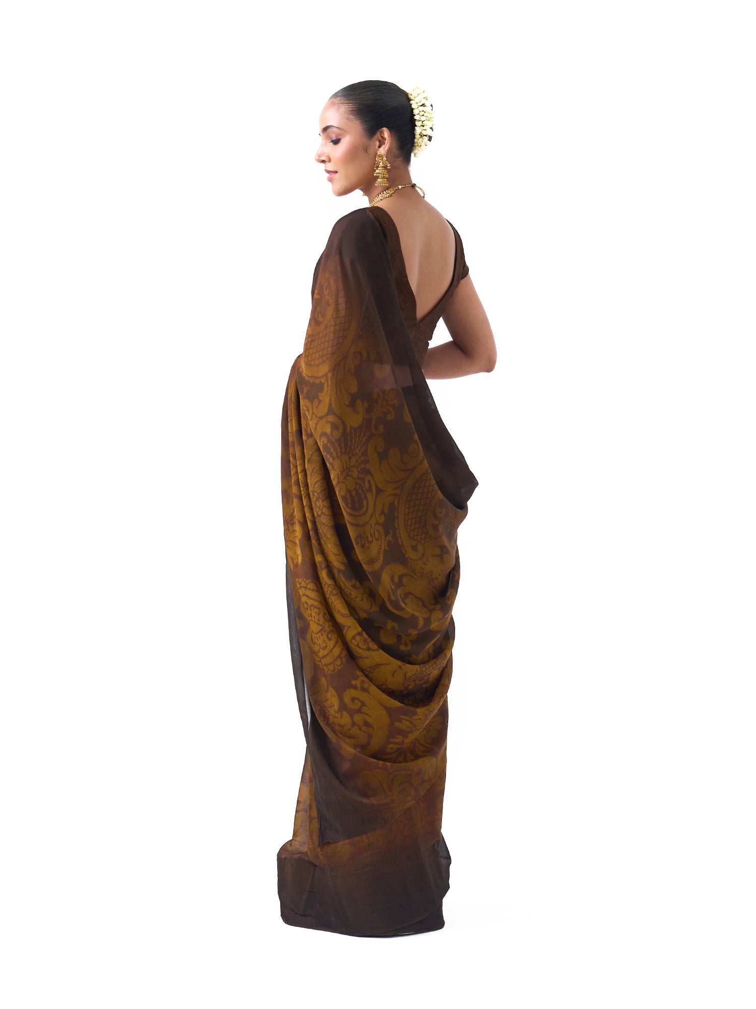 Diya Olive Green Ombre Saree