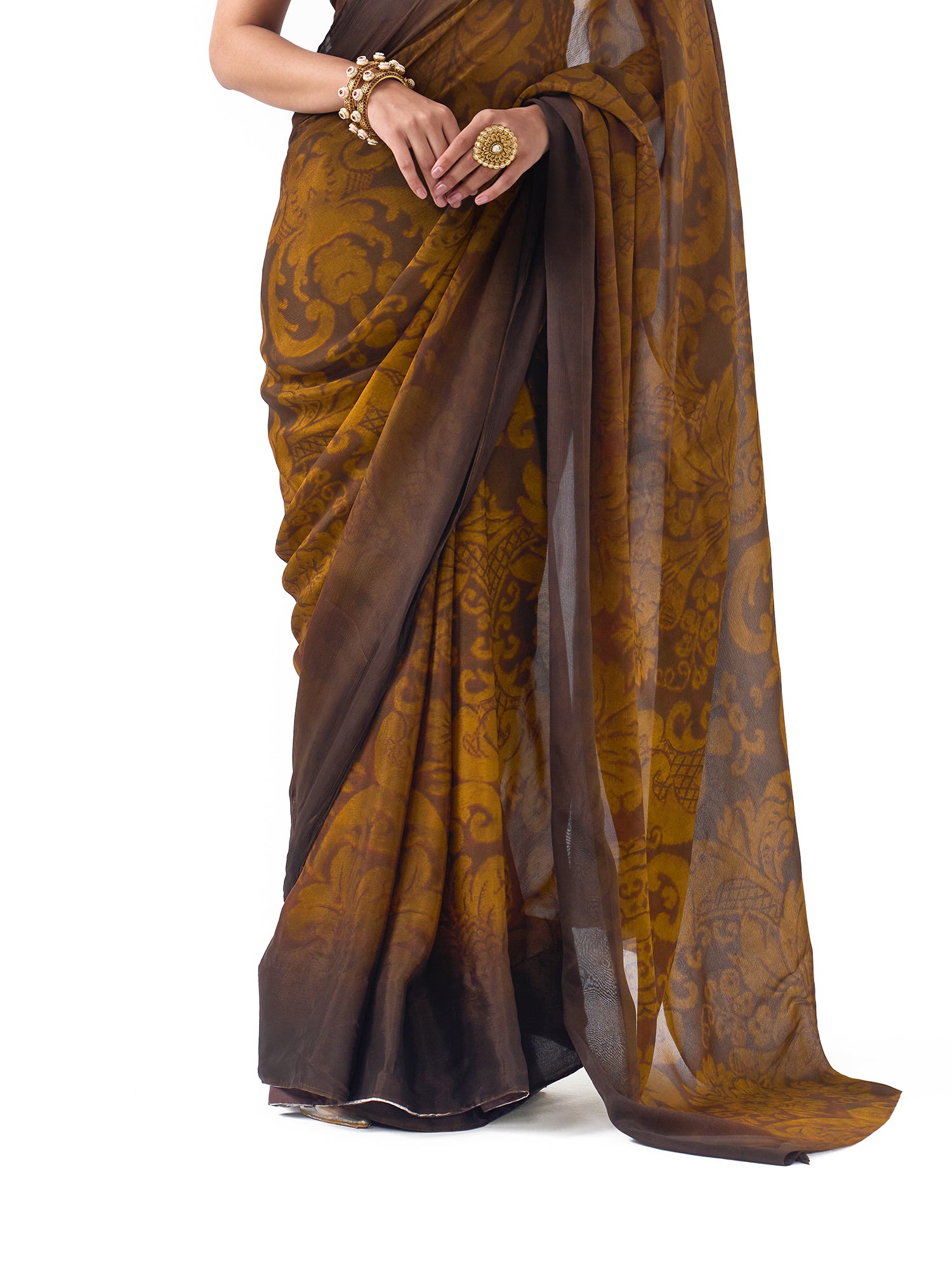 Diya Olive Green Ombre Saree