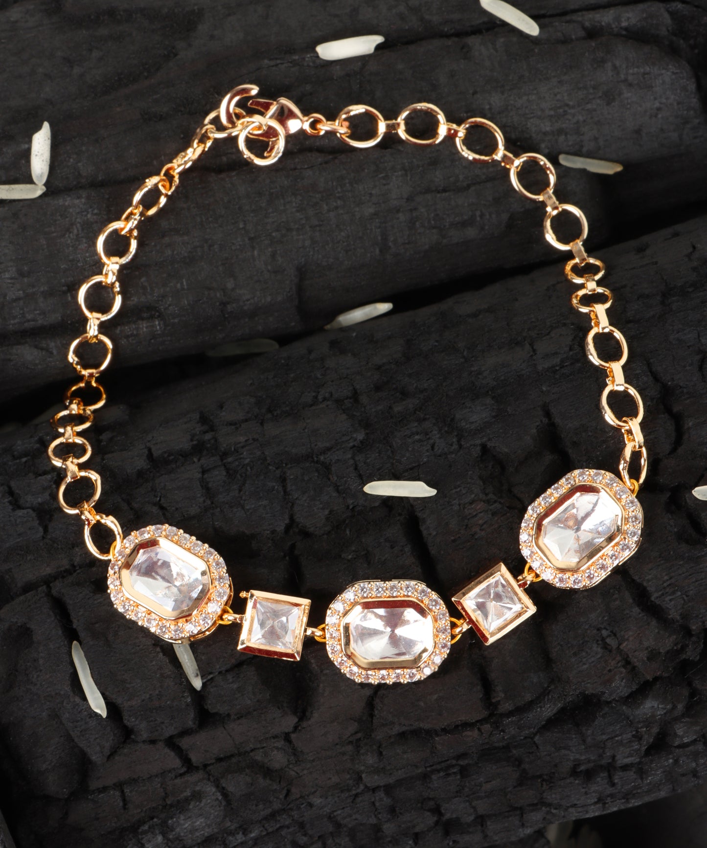 Polki Elegance Gold Bracelet