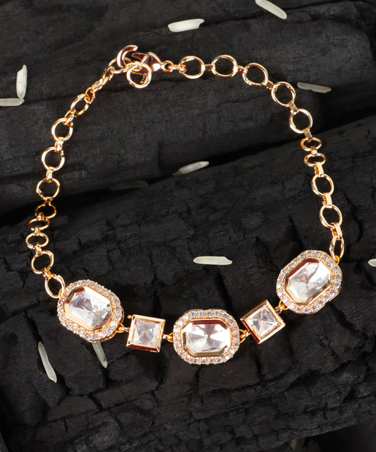 Polki Elegance Gold Bracelet