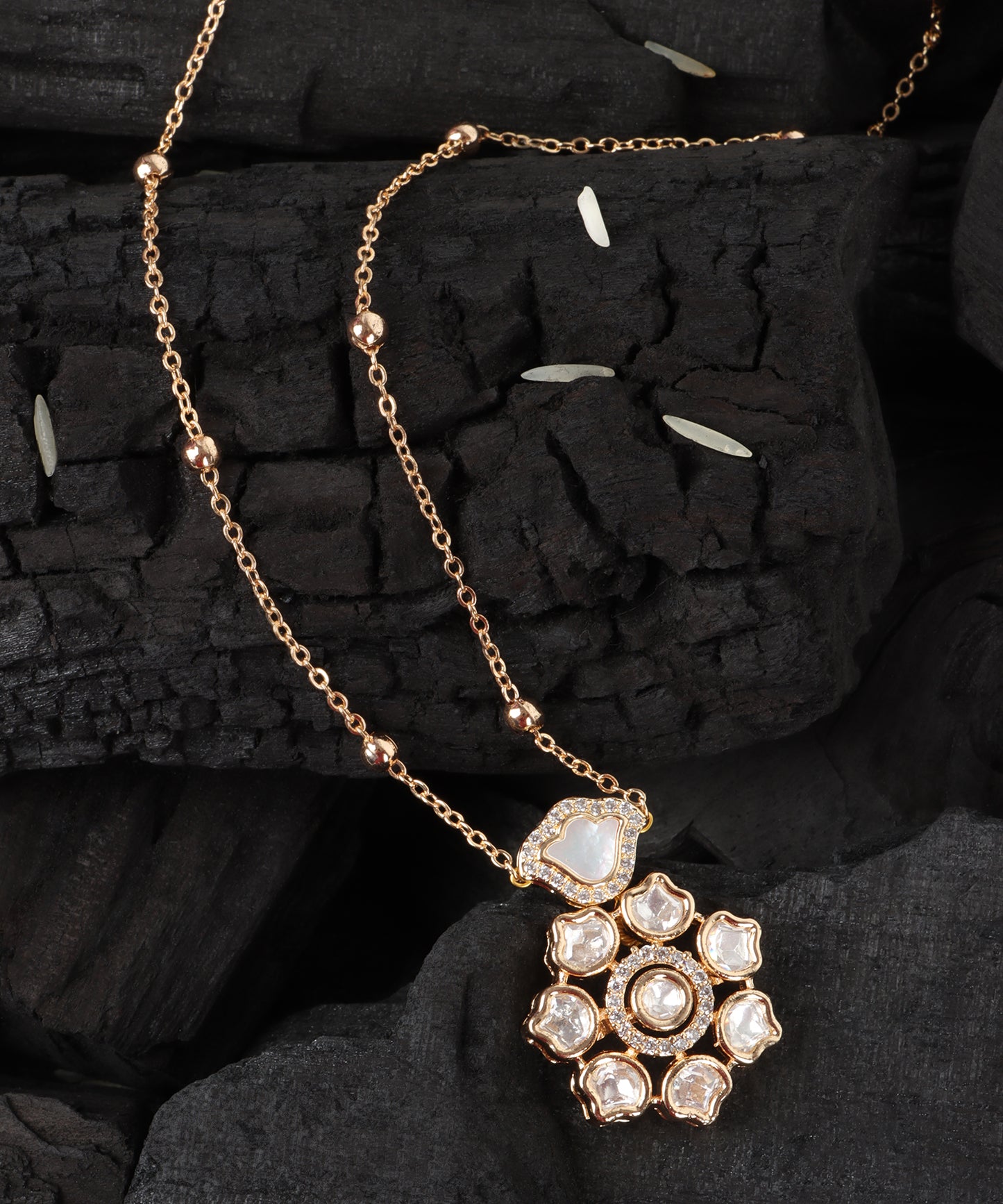 Polki Floral Round Pendant