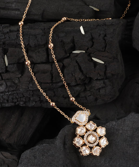 Polki Floral Round Pendant