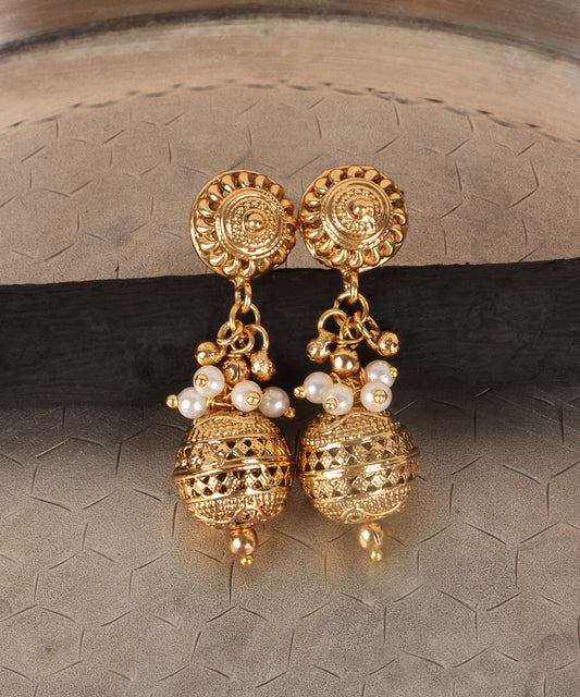 Heritage Gold & Pearl Jhumkas