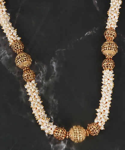 Classic Grace Gold-Plated Pearl Necklace