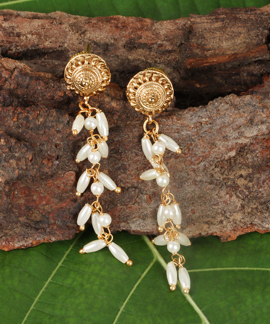 Pearl Petal Gold Earrings