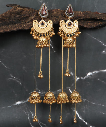 Traditional Ruby Layered Chandbali