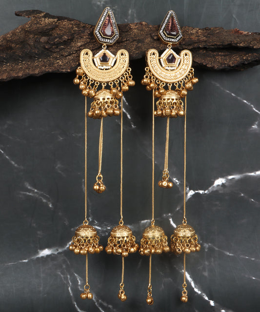 Traditional Ruby Layered Chandbali