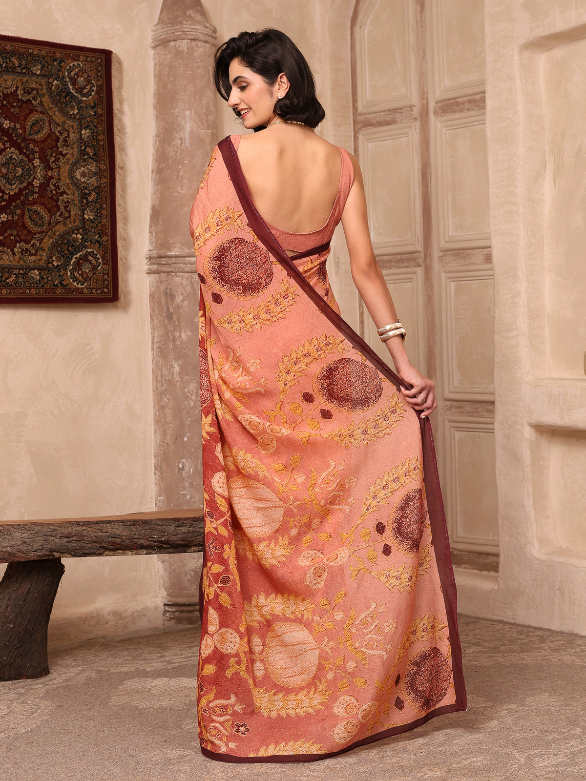 Rida Blush Pink Chanderi Saree