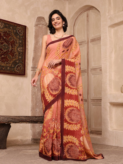 Rida Blush Pink Chanderi Saree