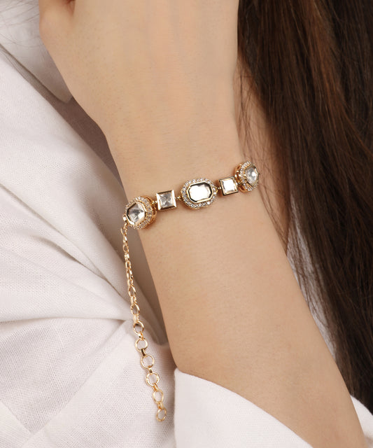 Polki Elegance Gold Bracelet