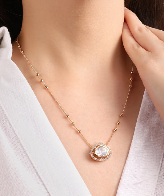 Classic Polki Drop Necklace