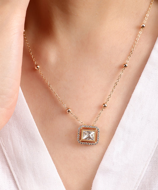 Classic Square Polki Pendant