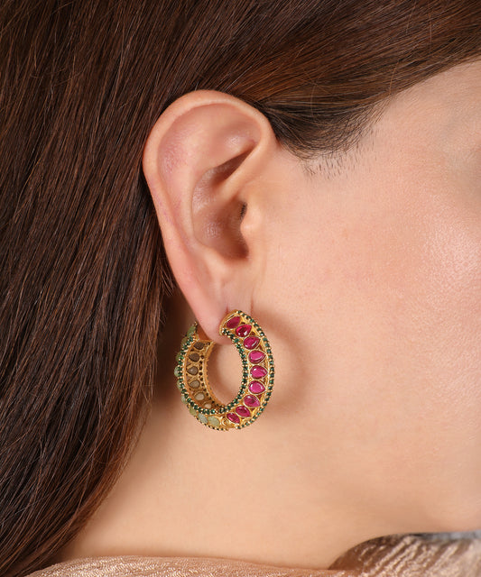 Maharani’s Legacy Double-Sided Gold Hoops