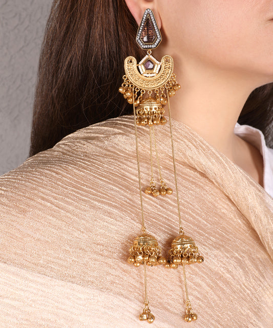 Traditional Ruby Layered Chandbali