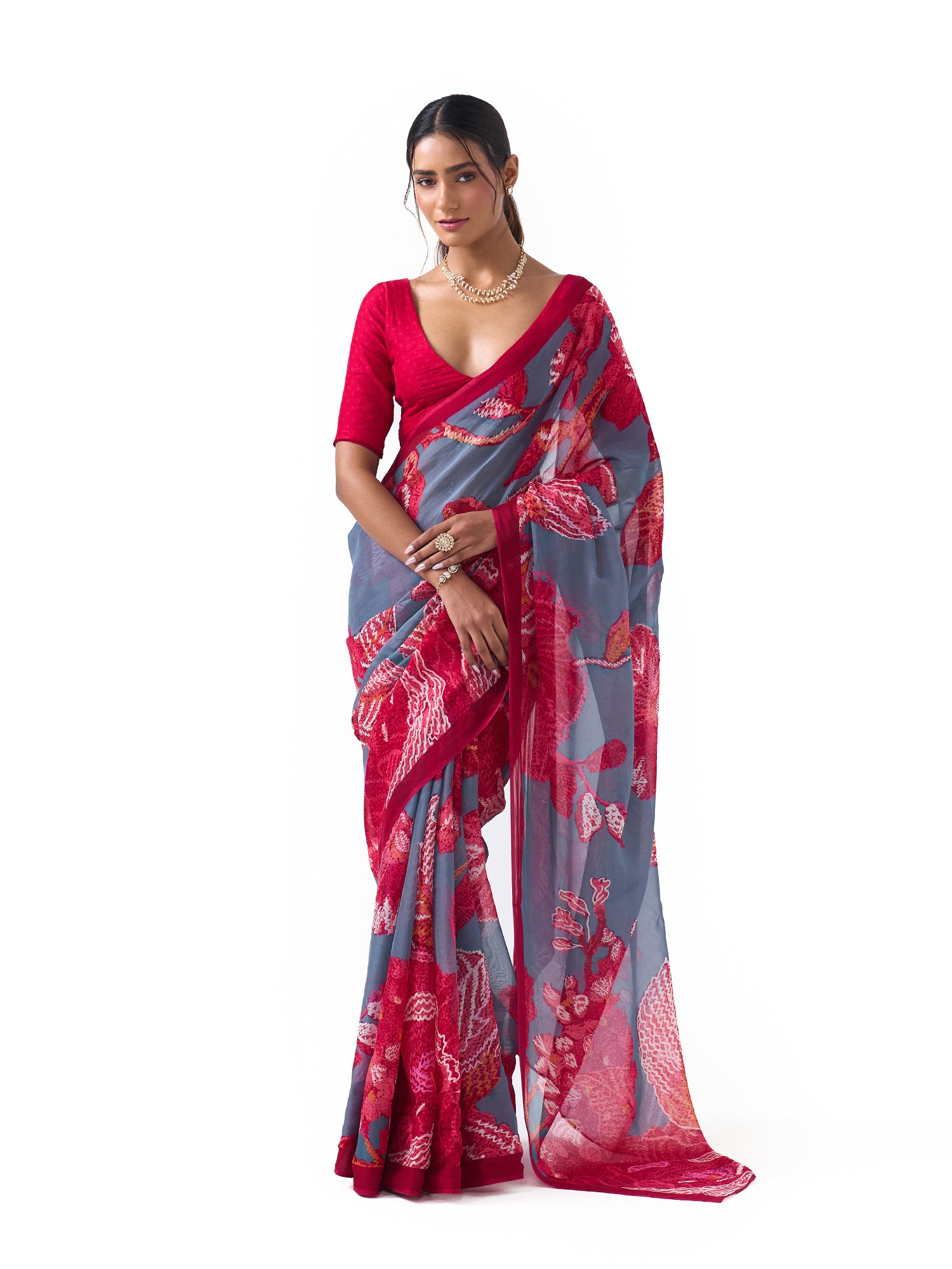 Nyra Blue Blossom Saree