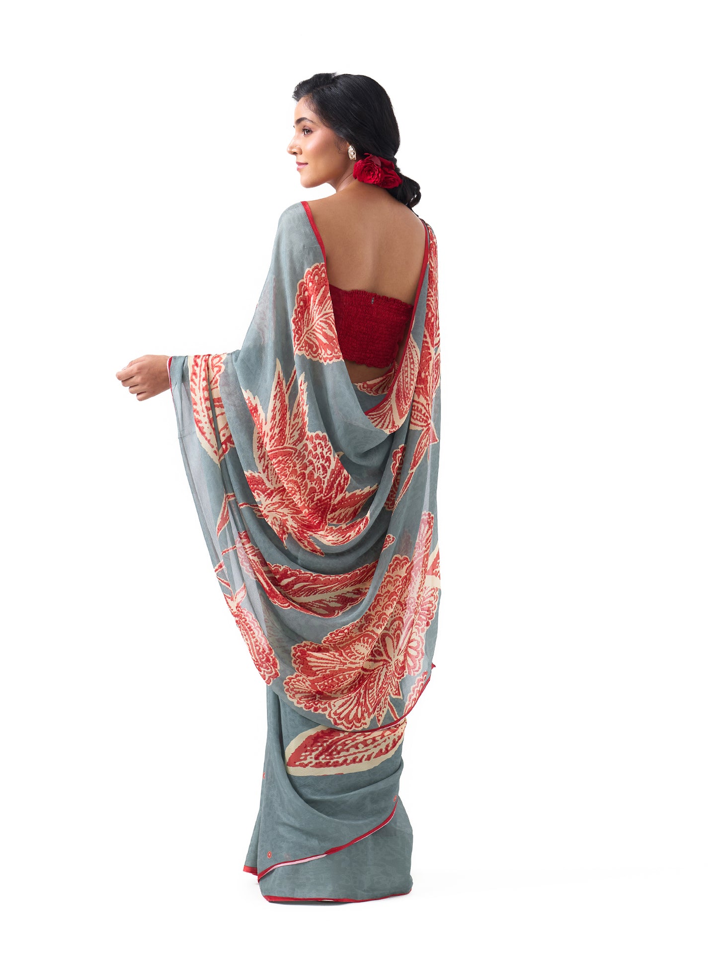 Myra Powder Blue Chintz Saree