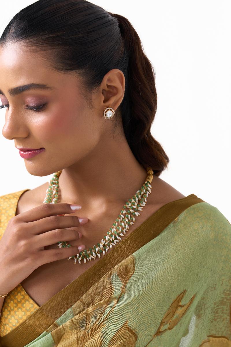Pear-Shaped Polki Halo Earrings