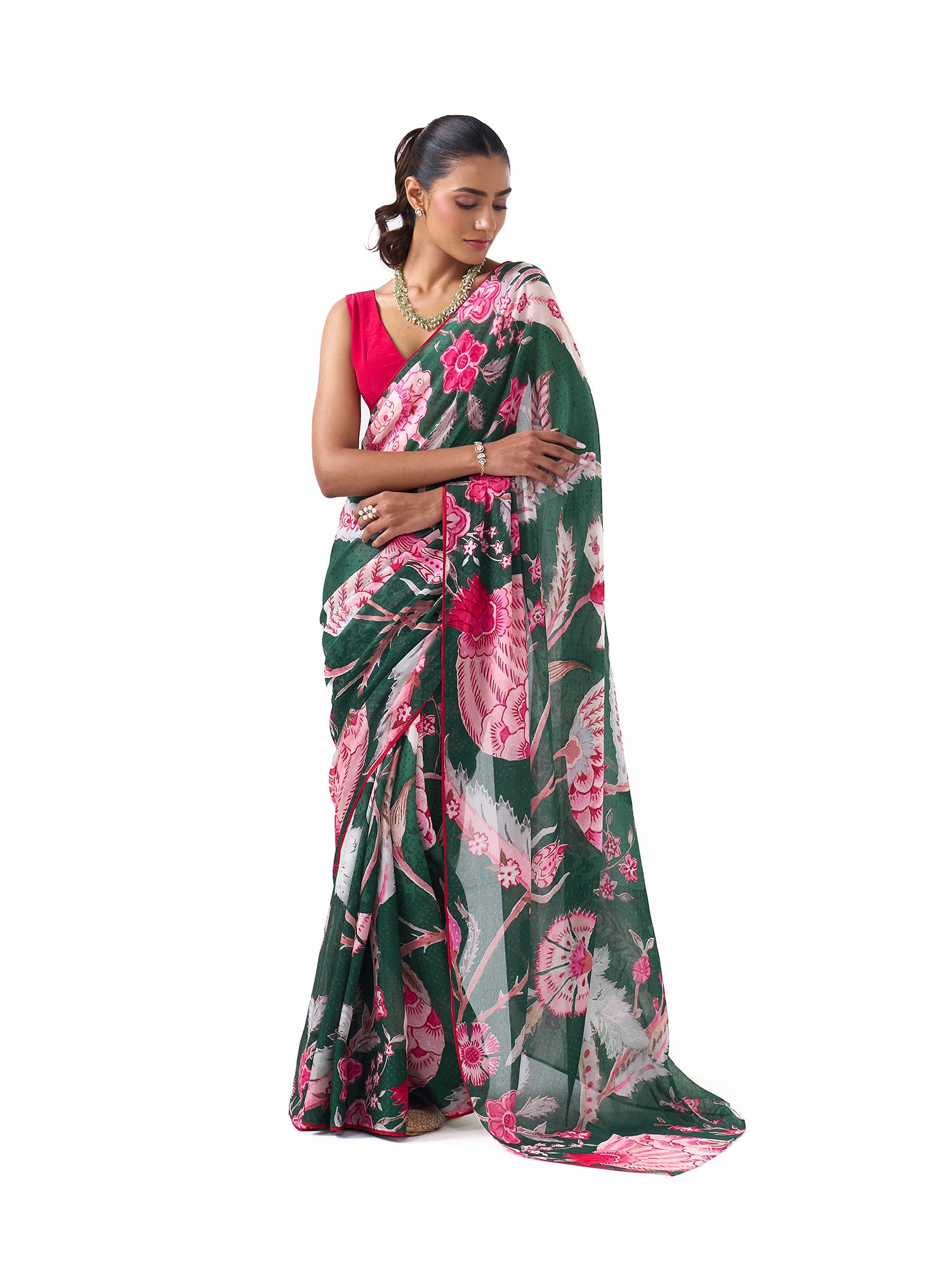 Inaayat Emerald Green Tree of Life Saree