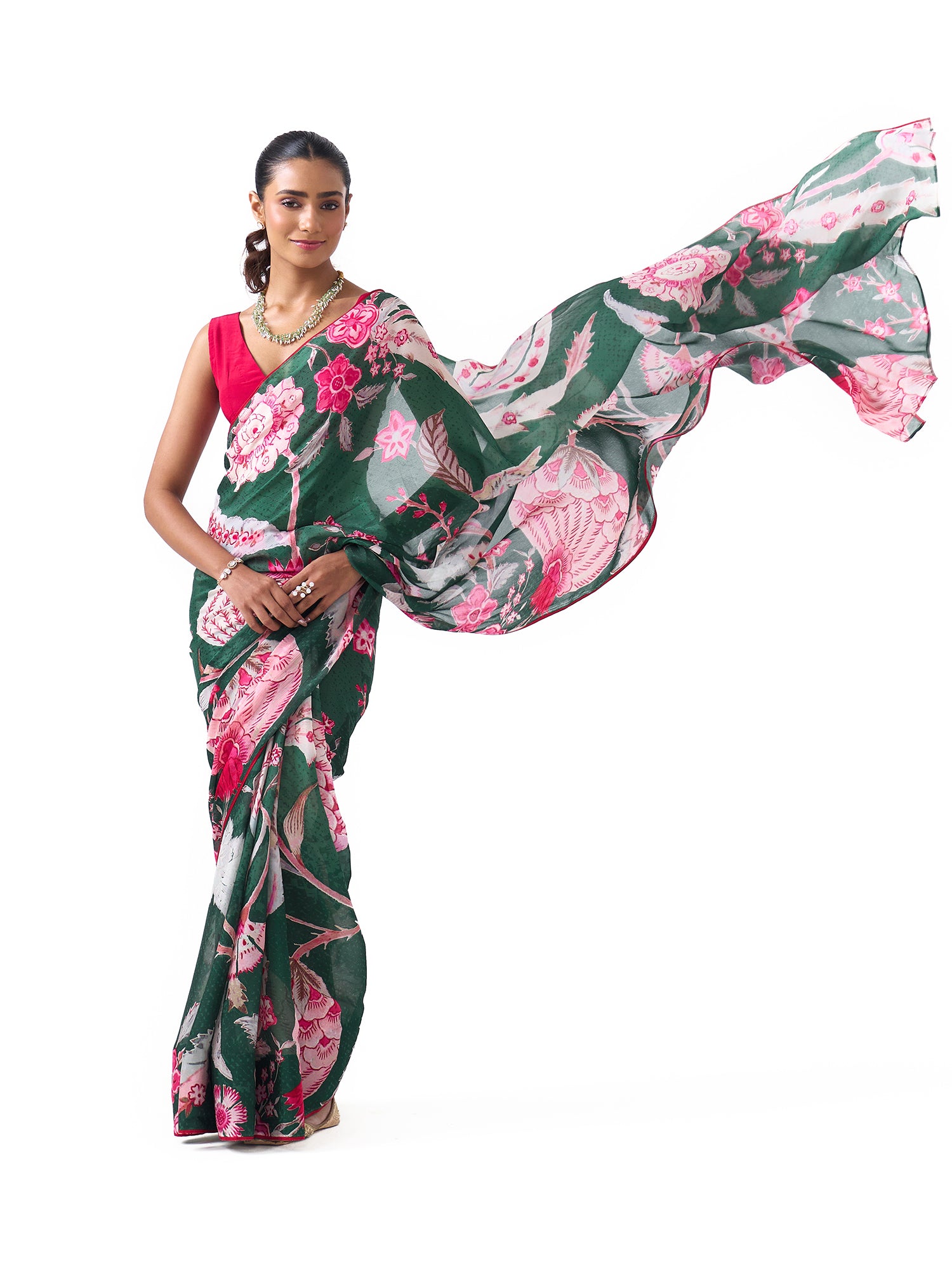 Inaayat Emerald Green Tree of Life Saree