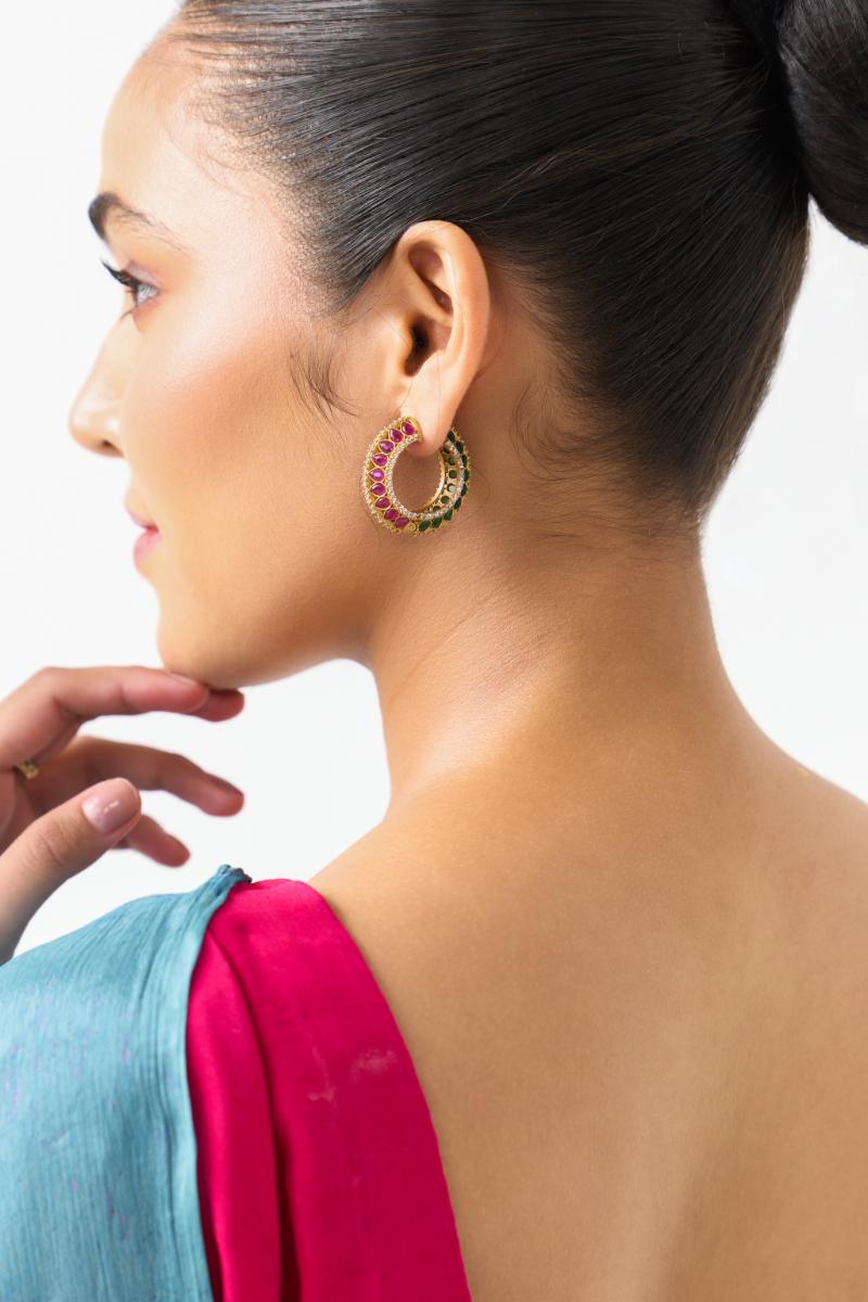 Maharani’s Legacy Double-Sided Gold Hoops