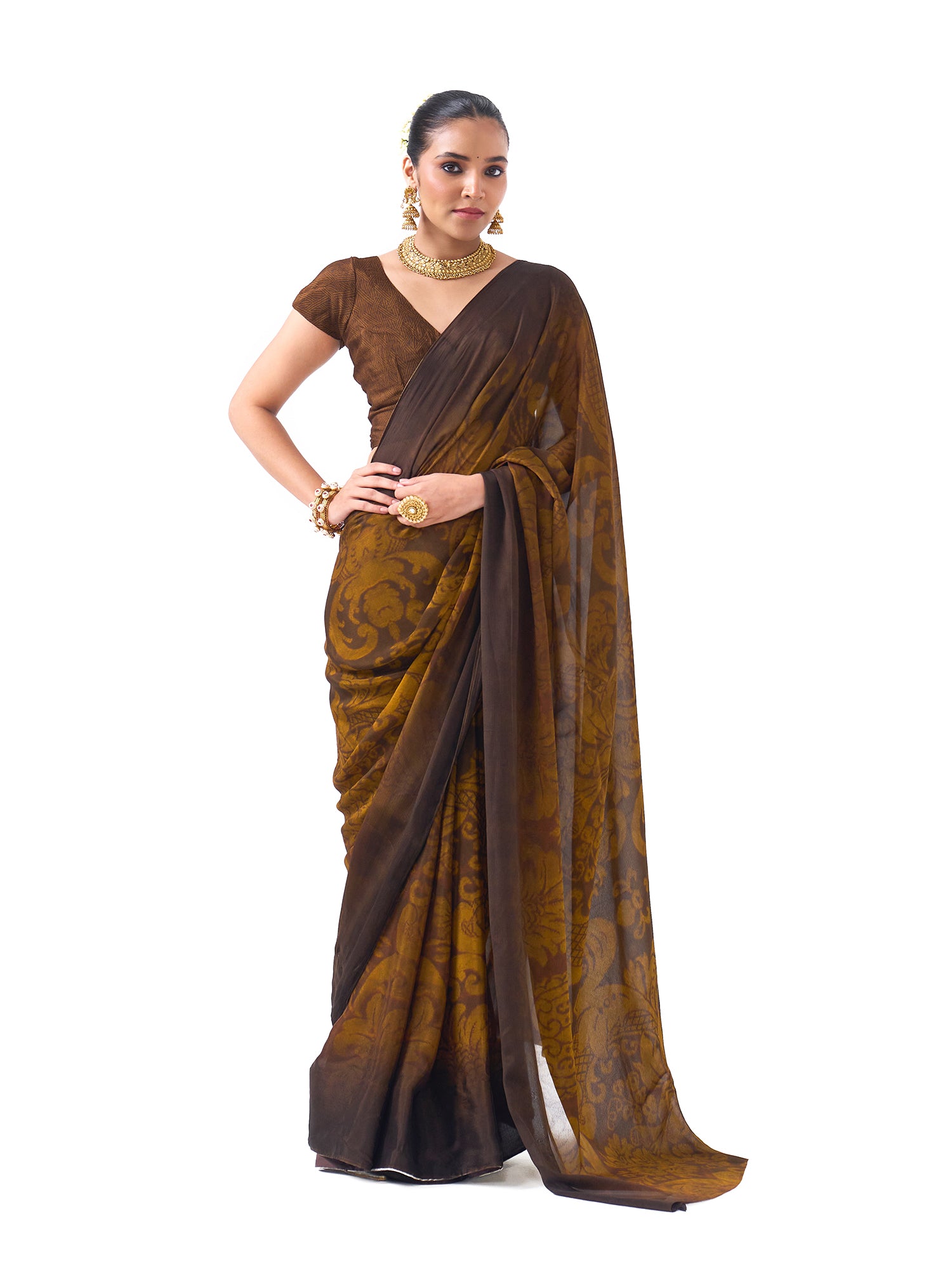 Diya Olive Green Ombre Saree