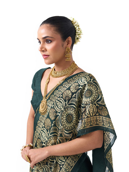 Ziya Emerald Green Upada Saree