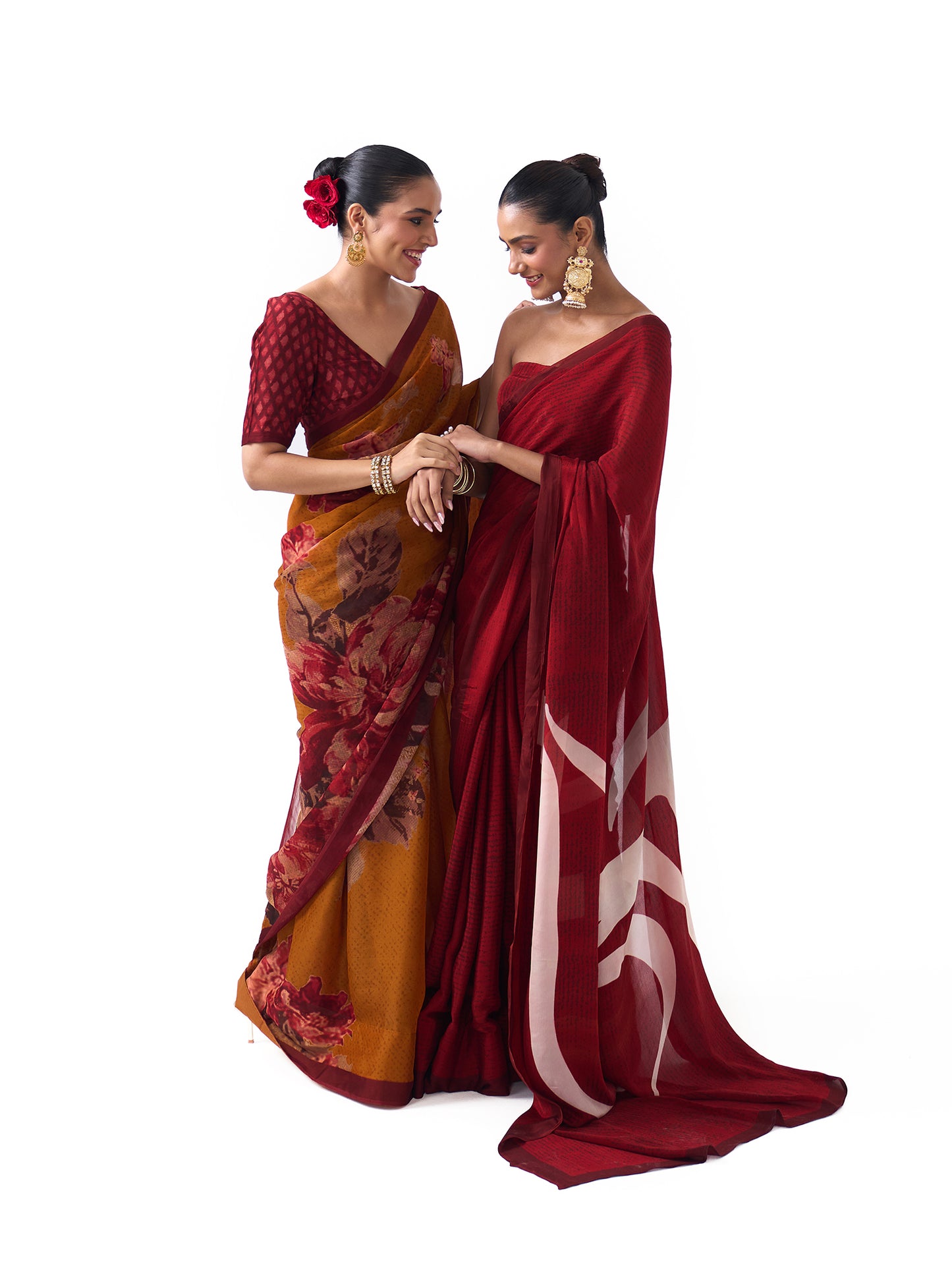 Veda Sindoor Red Om Saree