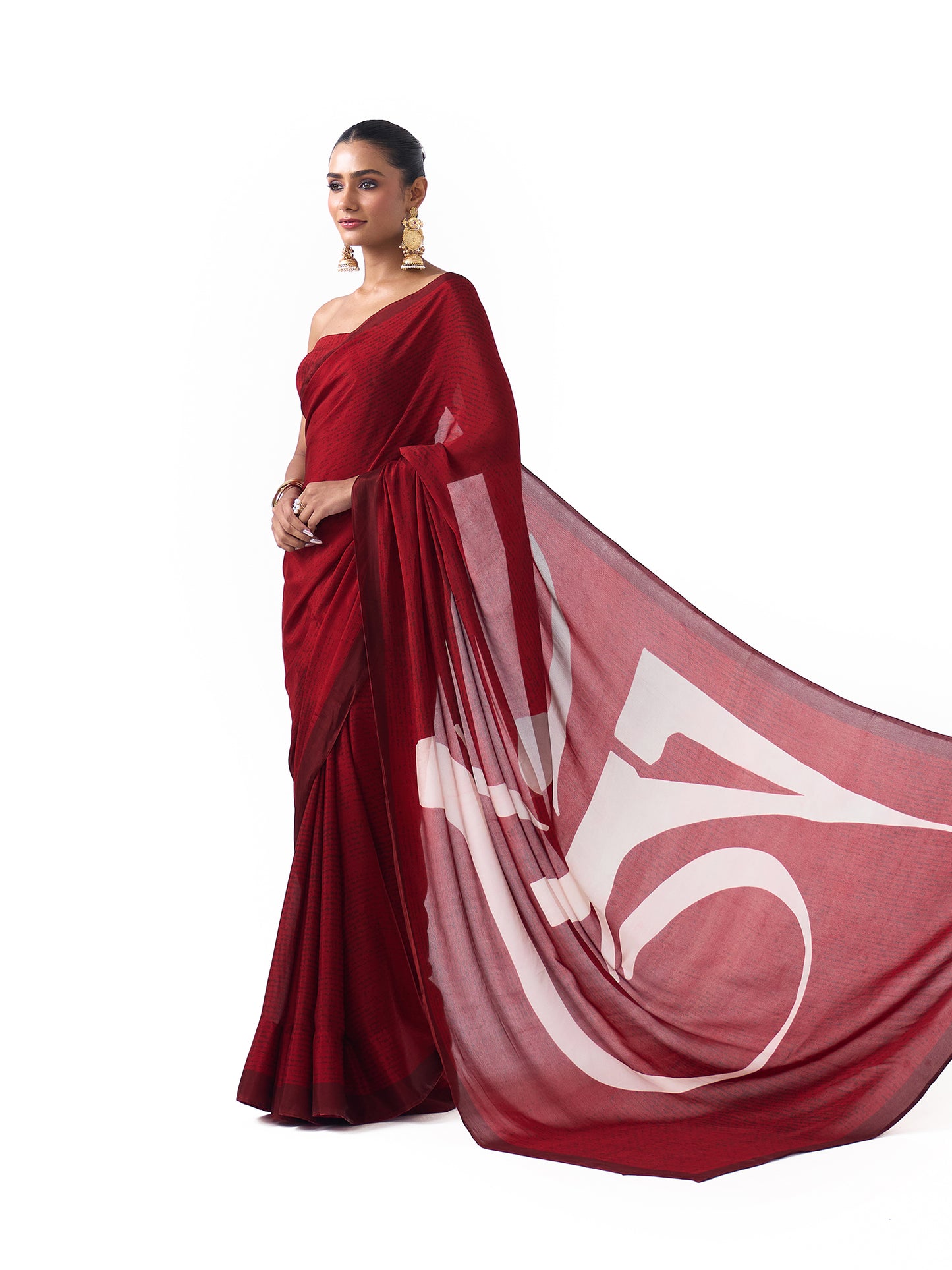 Veda Sindoor Red Om Saree