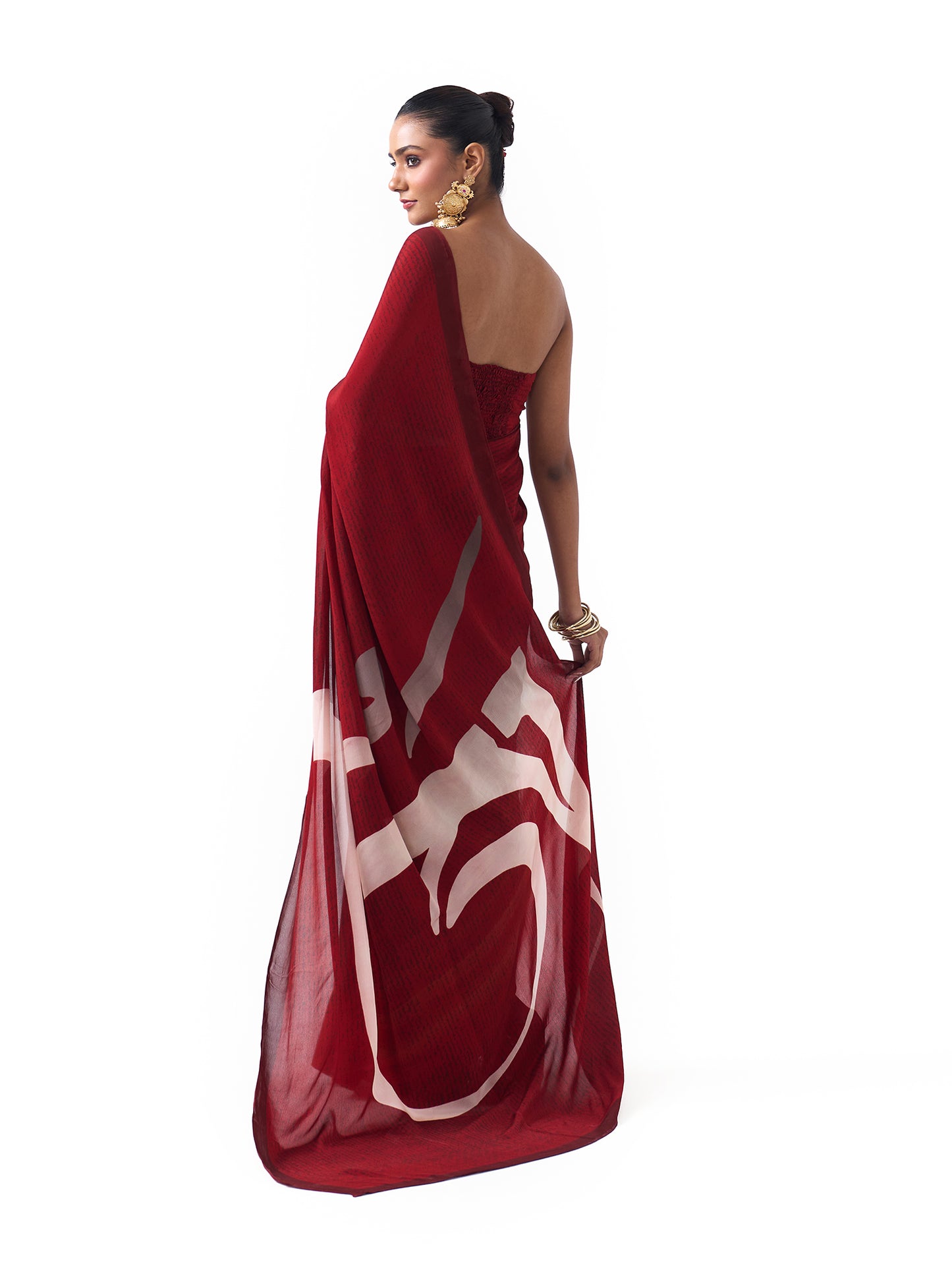 Veda Sindoor Red Om Saree