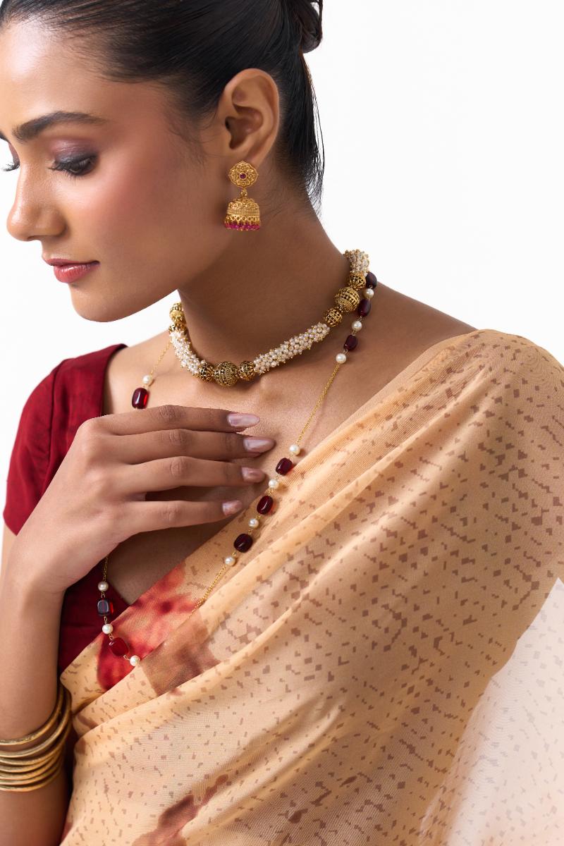 Classic Heritage Ruby Gold Jhumkis