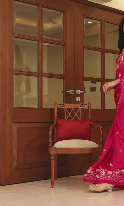 Kiara Fuschia Pink Parsee Saree